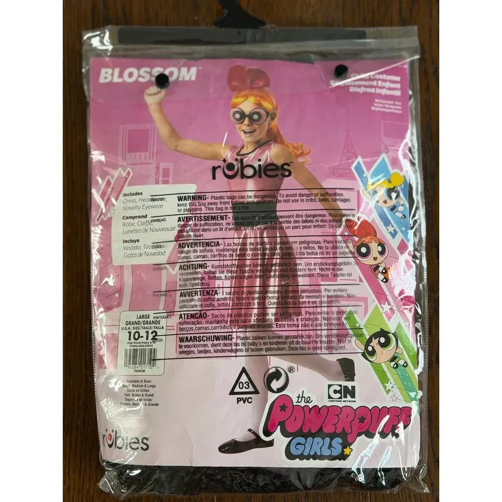 NEW! Rubies Powerpuff Girls: Blossom Child Costume Large 10-12